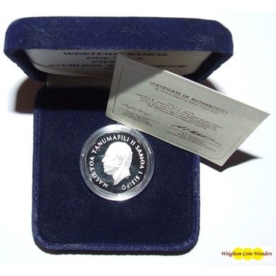 1984 Western Samoa $1 Silver Proof Piedfort Coin